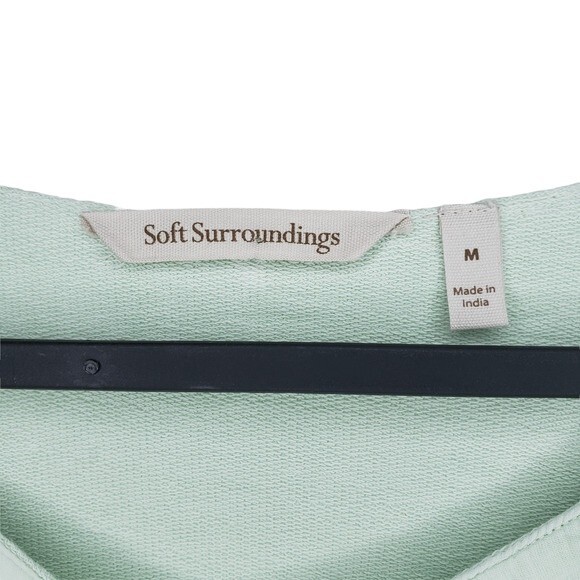 Soft Surroundings Tunic w/Tie Sleeves Light Green - Size M - Picture 3 of 9